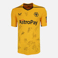 Squad Signed Wolves Shirt 2022-23 Home [16 Autographs]