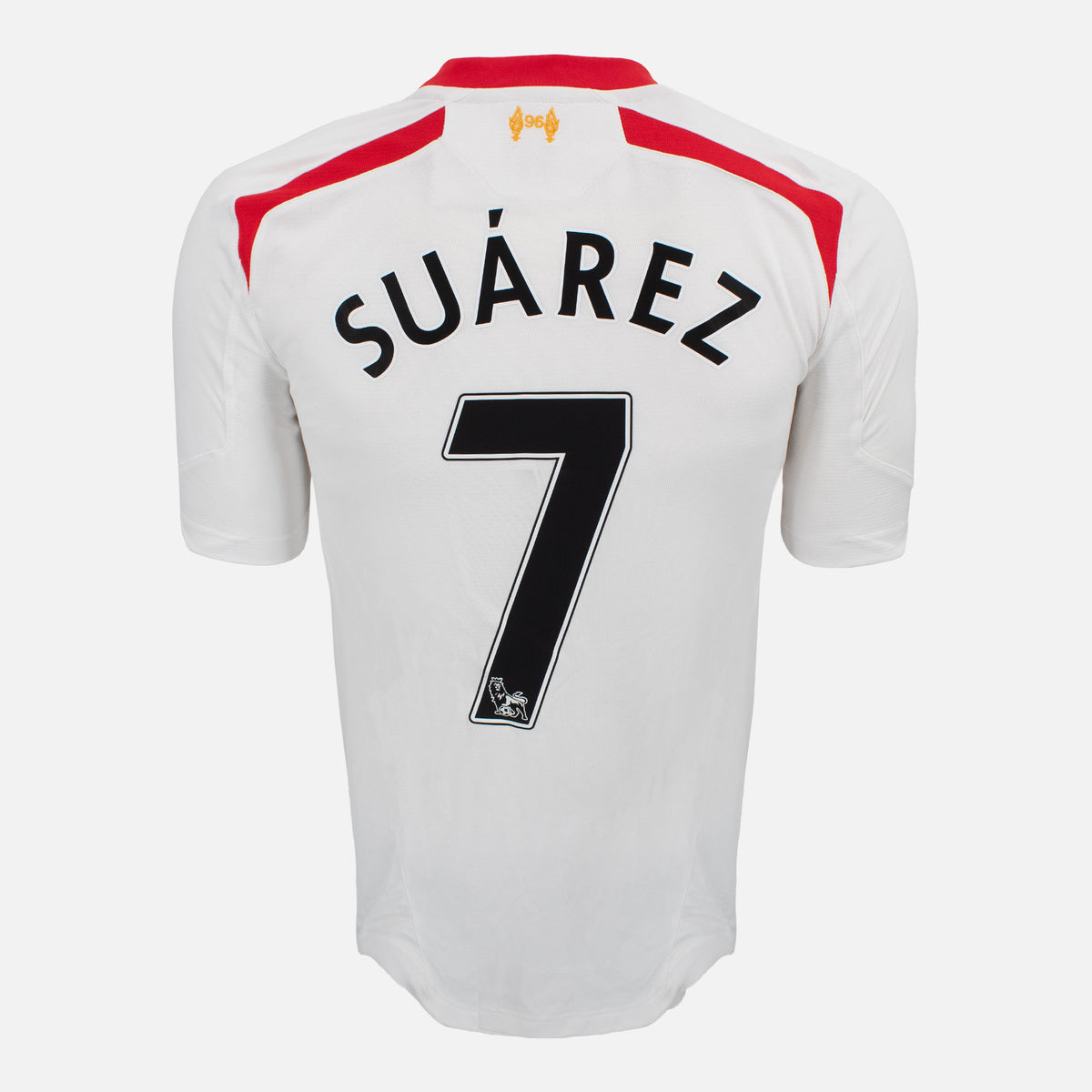 2013-14 Liverpool Away Shirt Suarez 7 [Perfect] L — Verified official Liverpool shirt, condition graded | The Vault