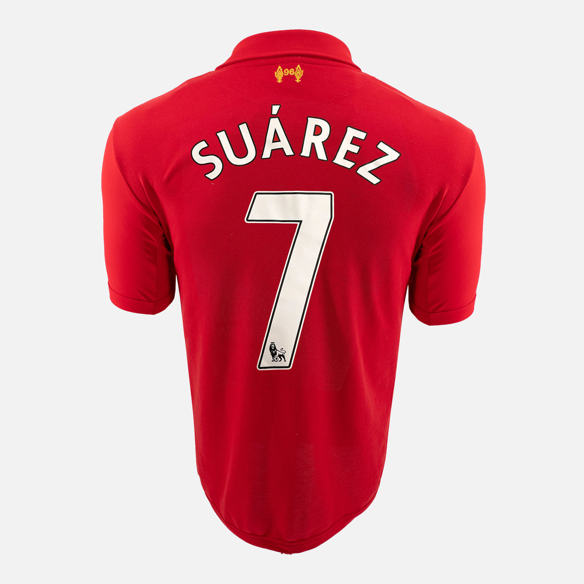 2012-13 Liverpool Home Shirt Suarez 7 [Excellent] L — Verified official Liverpool shirt, condition graded | The Vault