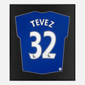 Framed Tevez Signed Man United Shirt, Blue Anniversary Kit [Lite]