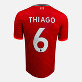 Framed Thiago Alcântara Signed Liverpool Shirt 2021-22 Home [Modern]