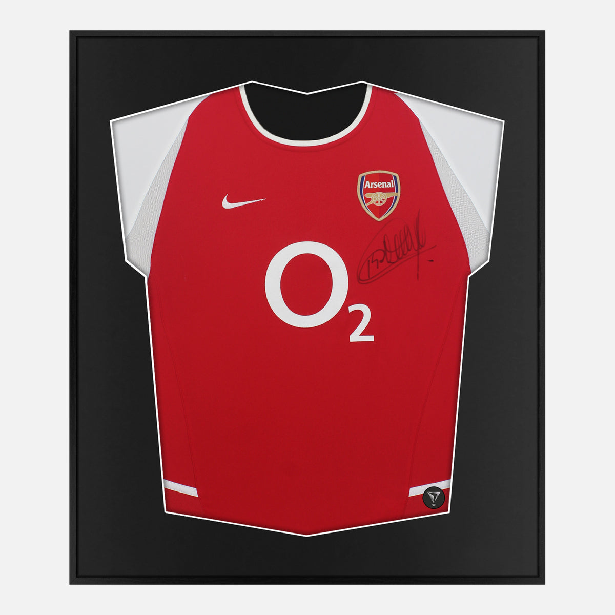 Framed Henry Signed Shirt, Invincibles, Arsenal Home [Lite] — Lite framed Arsenal shirt signed by Thierry Henry | The Vault