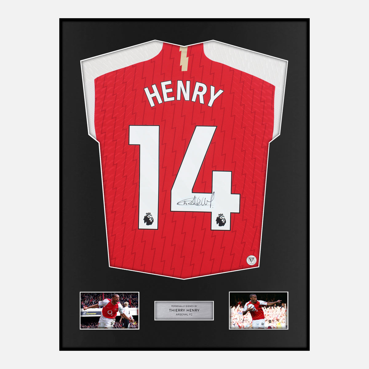 Framed Thierry Henry Signed Arsenal Shirt Home [Classic] — Classic framed Arsenal shirt signed by Thierry Henry | The Vault