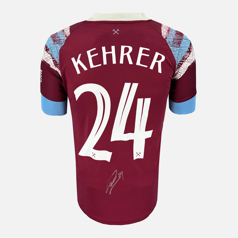 Framed Thilo Kehrer Signed West Ham United Shirt 2022-23 Home [Modern]