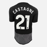 Framed Castagne Signed Fulham Shirt, Black Third away [Mini]