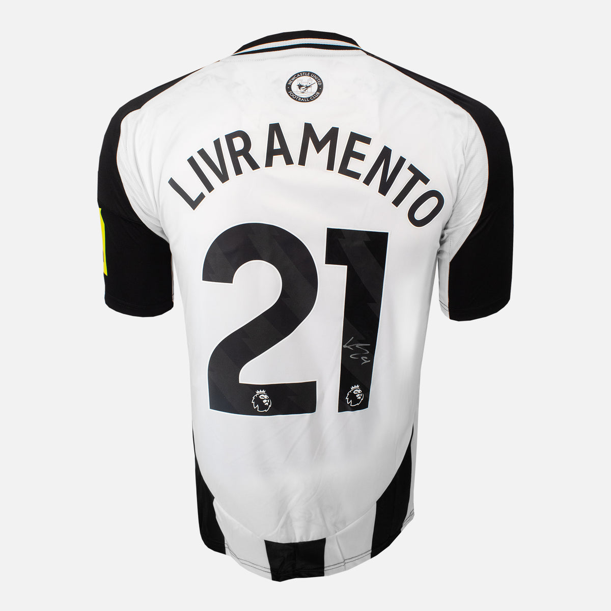 Tino Livramento Signed Newcastle United Shirt 2024-25 Home [21] — Newcastle United signed shirt from the 2024 to 2025 season | The Vault