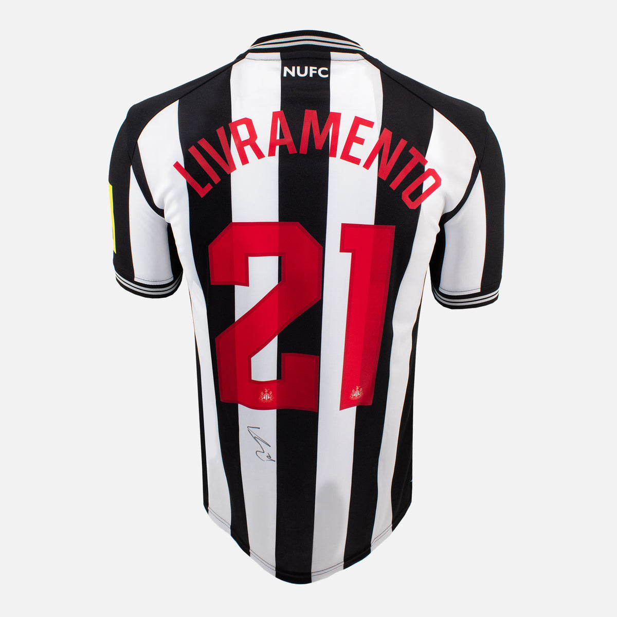 Tino Livramento Signed Newcastle United Shirt 2023-24 Home [21] — Newcastle United signed shirt from the 2023 to 2024 season | The Vault