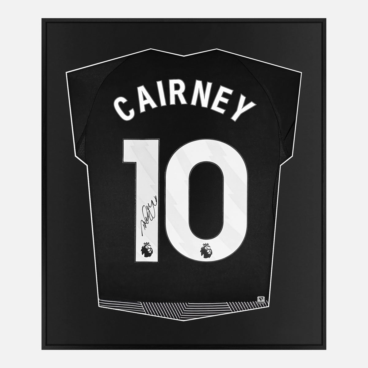 Framed Cairney Signed Fulham Shirt, Black Third away [Lite] — Authentic signature with NFC and COA | The Vault