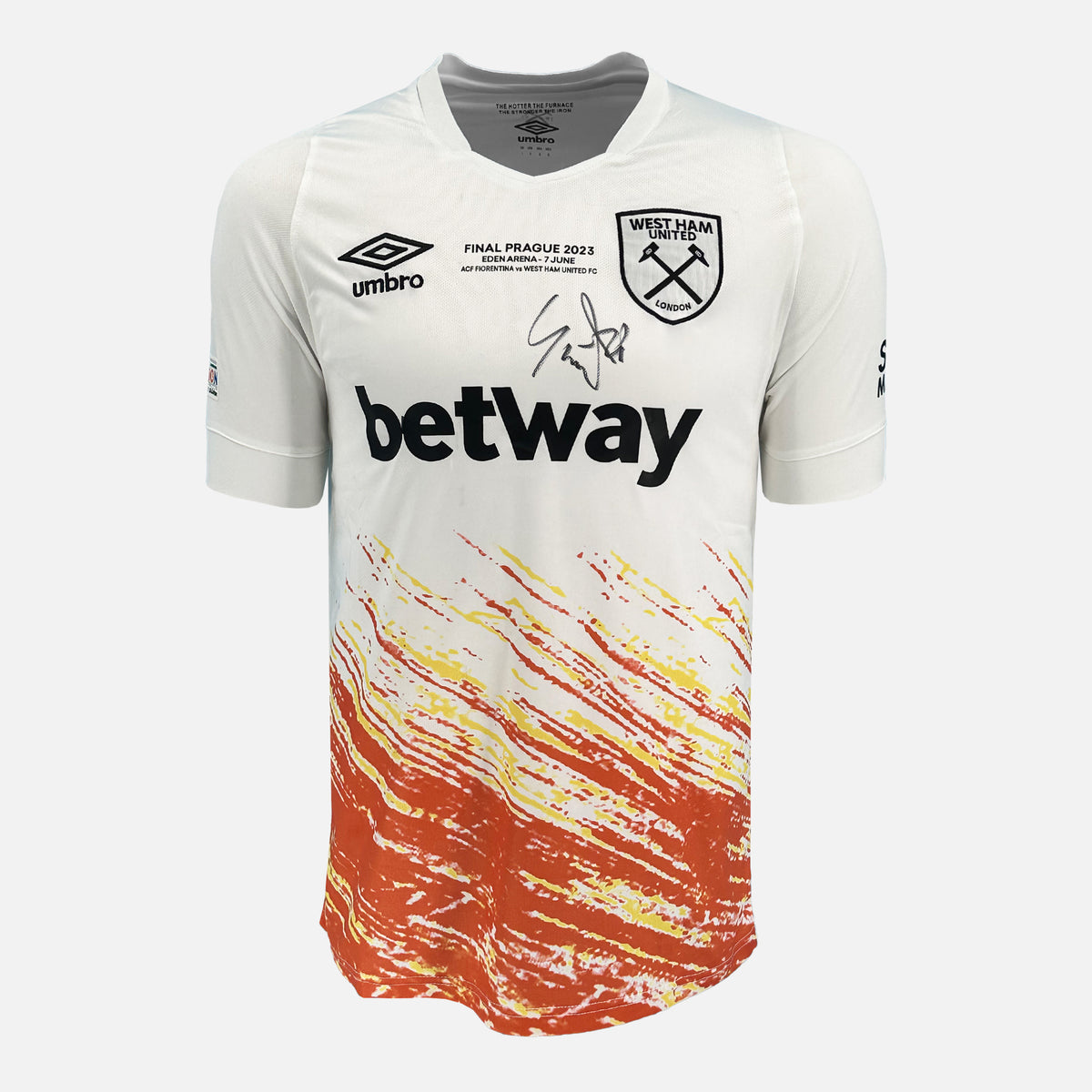 Tomas Soucek Signed West Ham Shirt 2023 Conference Final Winners [Front] — West Ham United signed shirt from the 2023 season | The Vault