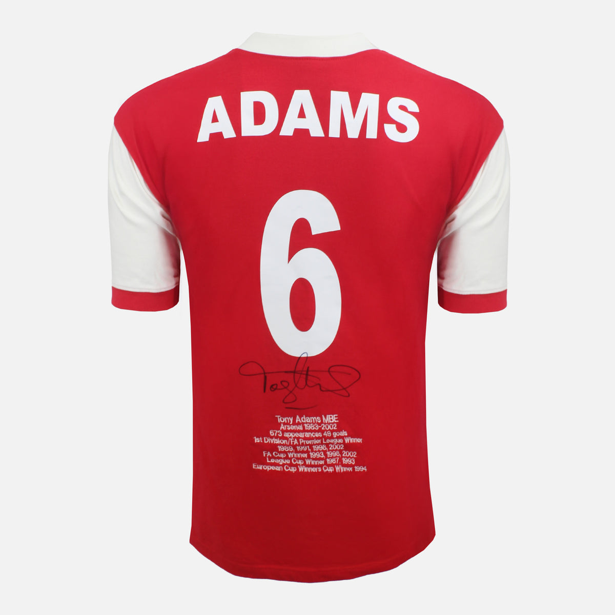 Tony Adams Signed Arsenal Shirt Honours Edition [6] — Official Arsenal shirt signed by Tony Adams | The Vault