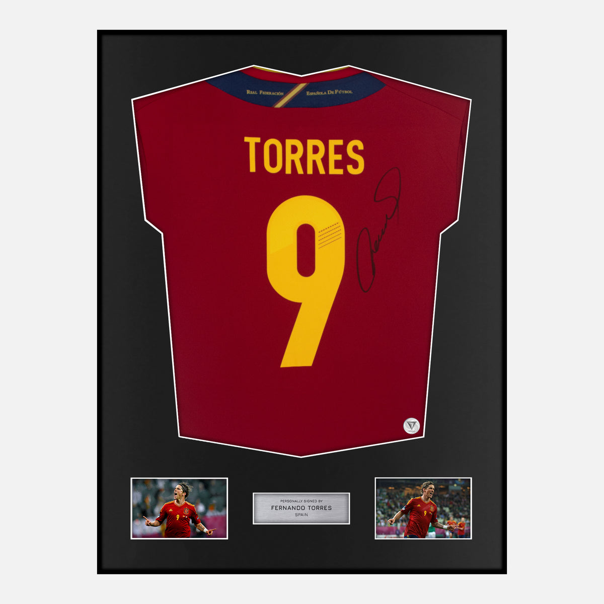 Framed Fernando Torres Signed Spain Shirt Euro 2012 Winners [Classic] — Verified autograph with NFC and certificate | The Vault