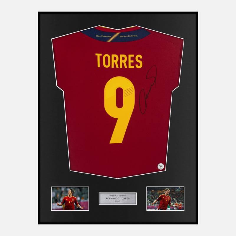 Framed Fernando Torres Signed Spain Shirt Euro 2012 Winners [Classic]