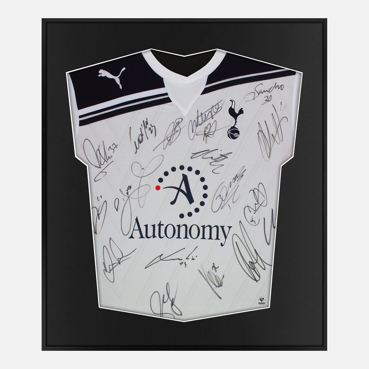 Framed Tottenham Hotspur Signed Shirt, Full Squad [Lite] — Authentic signature with NFC and COA | The Vault
