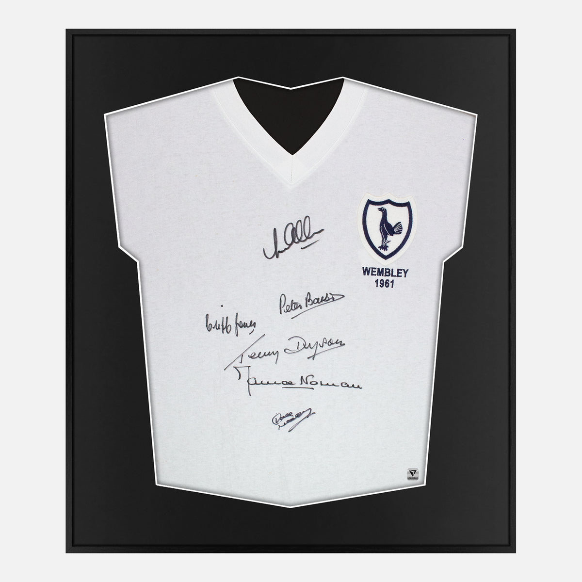 Framed Tottenham Hotspur Signed Shirt, 1961 League Winners [Lite] — Authentic signature with NFC and COA | The Vault
