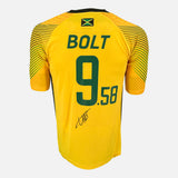 Usain Bolt Signed Jamaica Shirt Olympics [9.58]