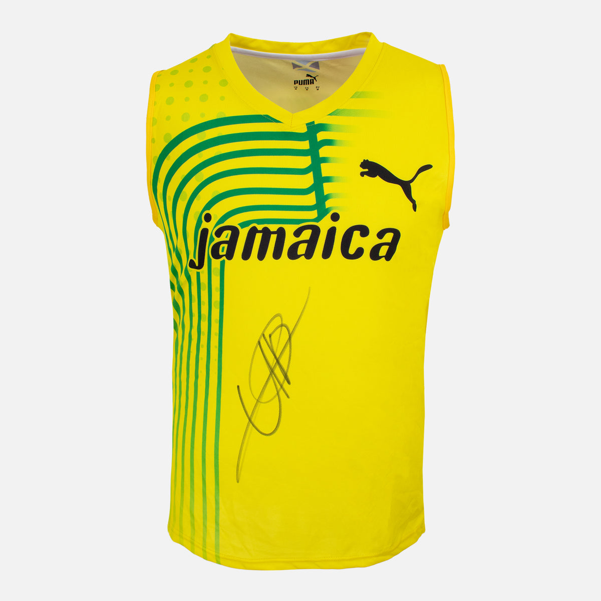 Usain Bolt Signed Jamaica Vest Olympics Shirt — Jamaica Olympics signed shirt | The Vault