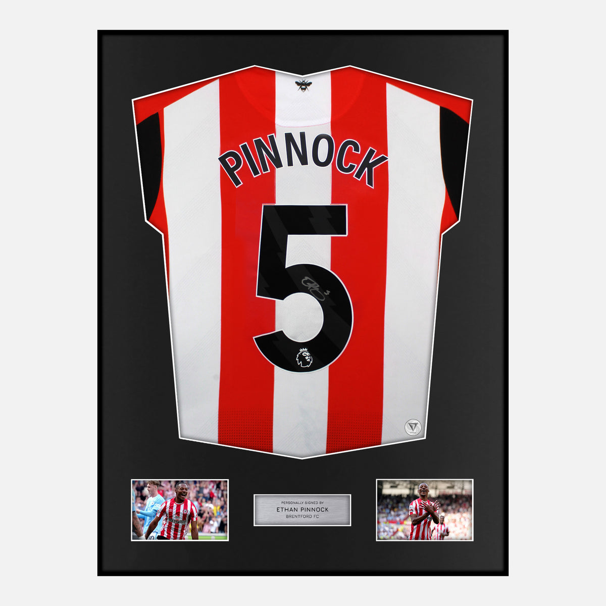 Framed Ethan Pinnock Signed Brentford Shirt 2023-25 Home [Classic] — Verified autograph with NFC and certificate | The Vault