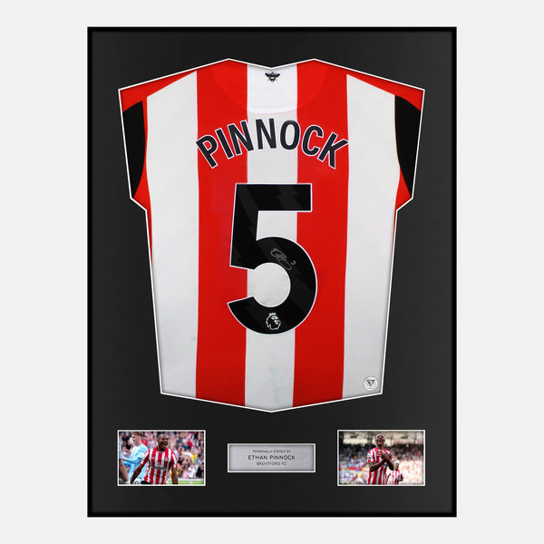 Framed Ethan Pinnock Signed Brentford Shirt 2023-25 Home [Modern]
