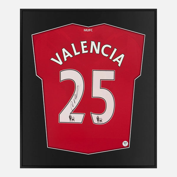 Framed Valencia Signed Manchester United Shirt, 25 Home [Lite]