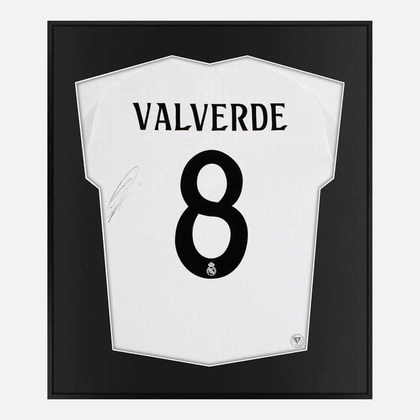 Framed Valverde Signed Real Madrid Shirt, Home 8 [Lite]