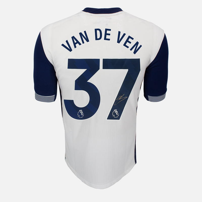 Framed Van De Ven Signed Shirt, Tottenham Hotspur Home [Lite]