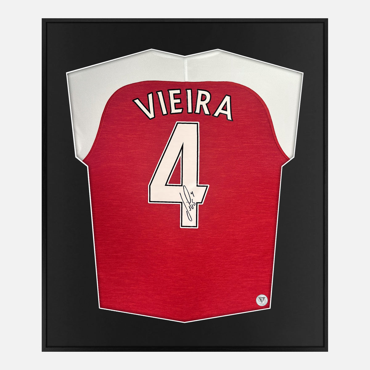 Framed Viera Signed Arsenal Shirt, Captain, 4, Home [Lite] — Authentic signature with NFC and COA | The Vault