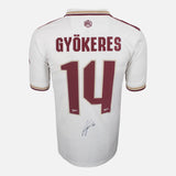 Framed Gyokeres Signed Shirt, Arsenal Third away White [Lite]