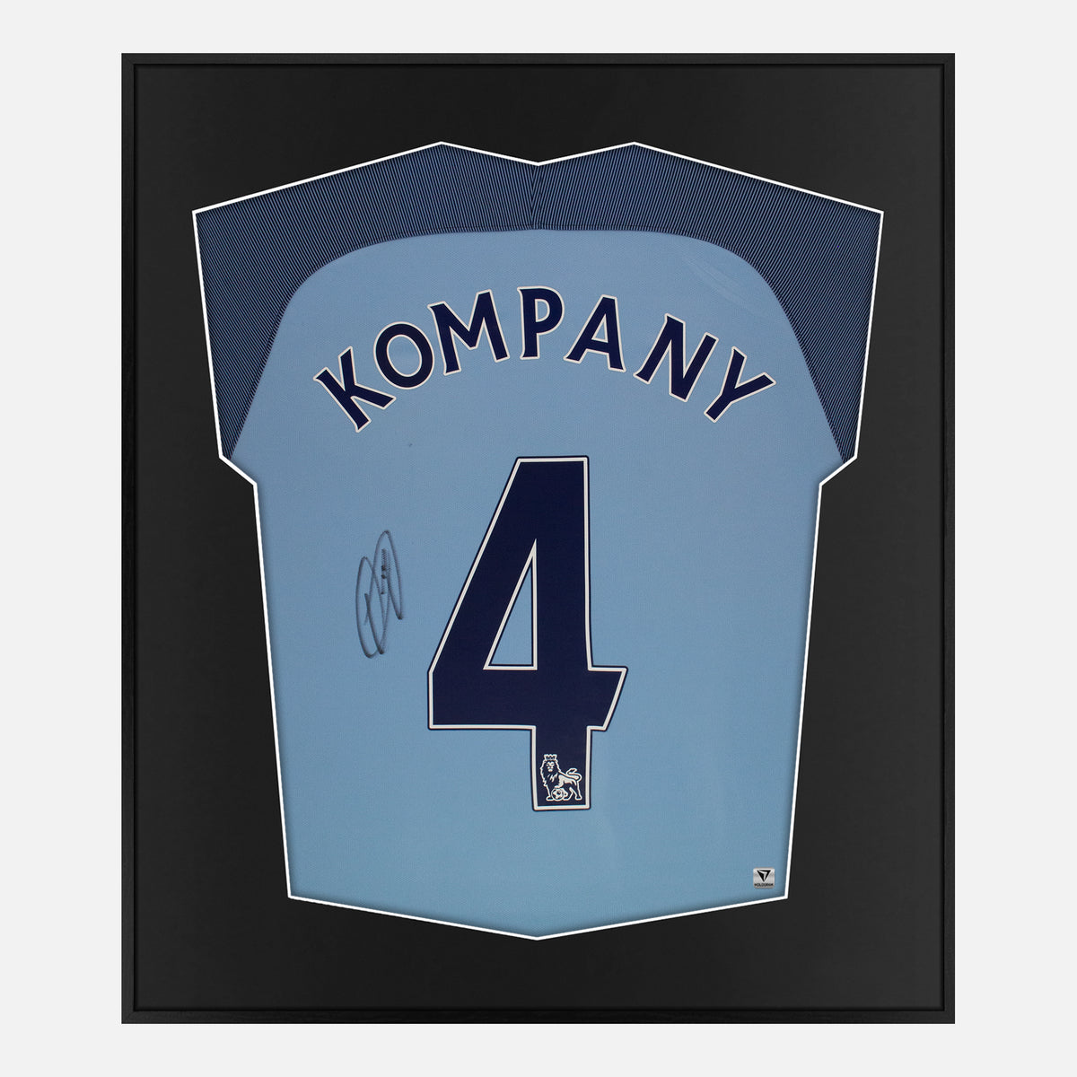 Framed Kompany Signed Shirt, Manchester City [Lite] — Authentic signature with NFC and COA | The Vault
