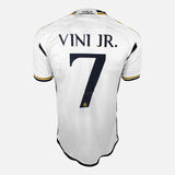 Framed Vinicius Junior Signed Shirt, Real Madrid Home [Mini]