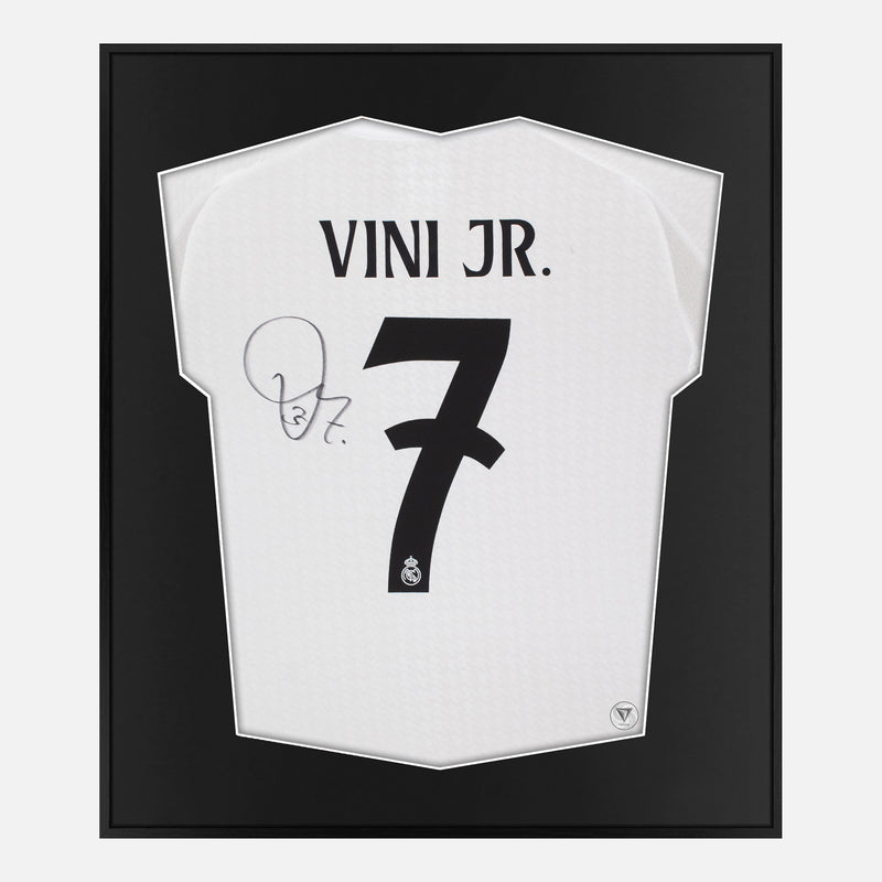 Framed Vinicius Junior Signed Shirt, Real Madrid Home [Mini]