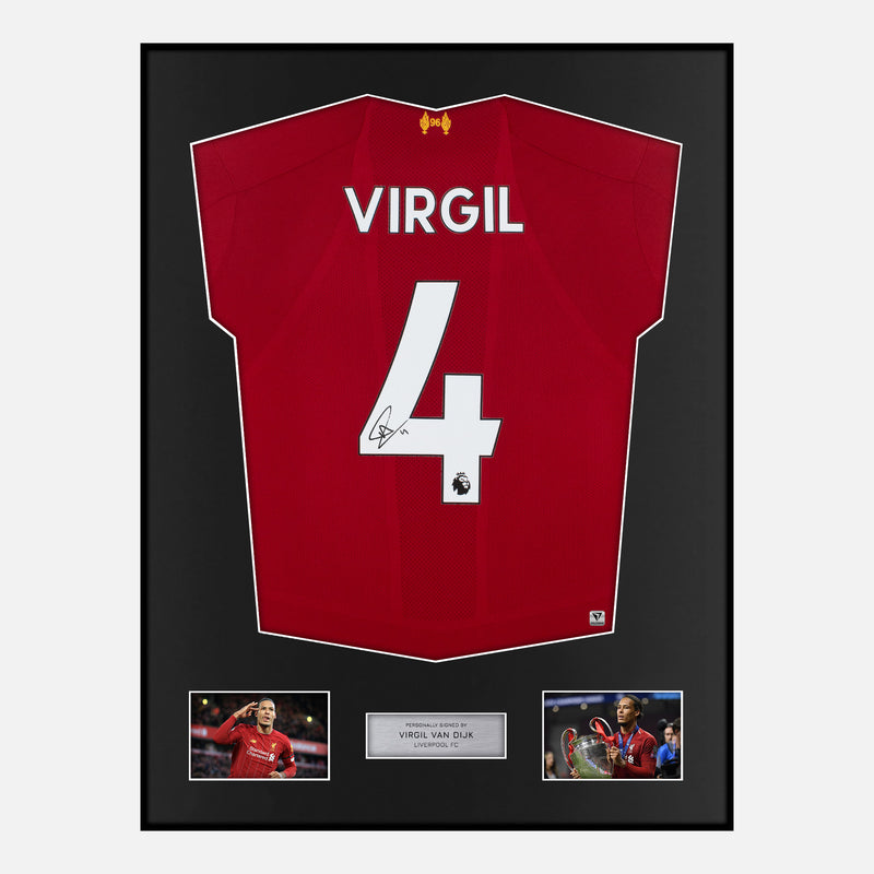 Framed Virgil Van Dijk Signed Liverpool Shirt 2019-20 Home [Modern]