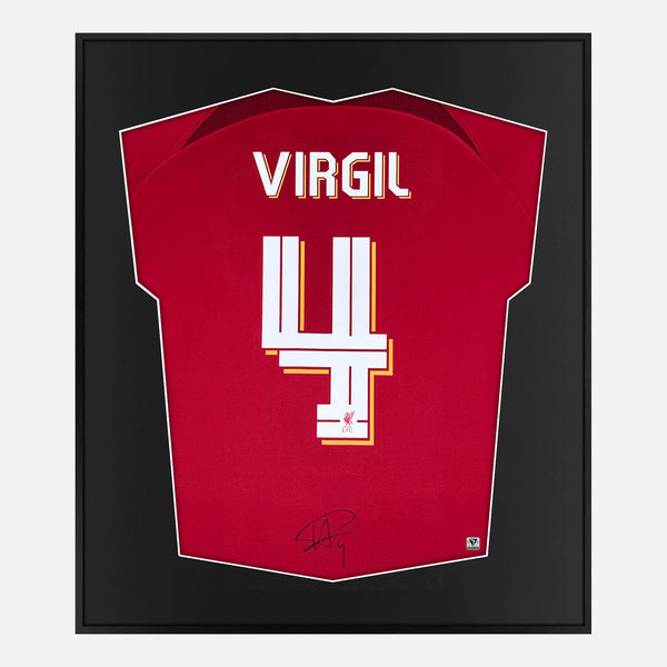 Framed Virgil Van Dijk Signed Liverpool Shirt 2022-23 Home Cup [Mini]
