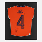 Framed Virgil Van Dijk Signed Shirt, Holland Orange Home [Lite]