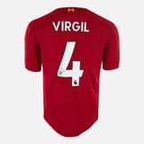 Framed Virgil Van Dijk Signed Liverpool Shirt 2019-20 Home [Modern]