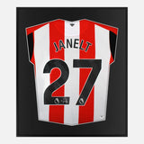 Framed Janelt Signed Brentford Shirt, 2023-15 Home [Mini]