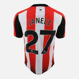 Framed Vitaly Janelt Signed Brentford Shirt 2023-25 Home [Modern]