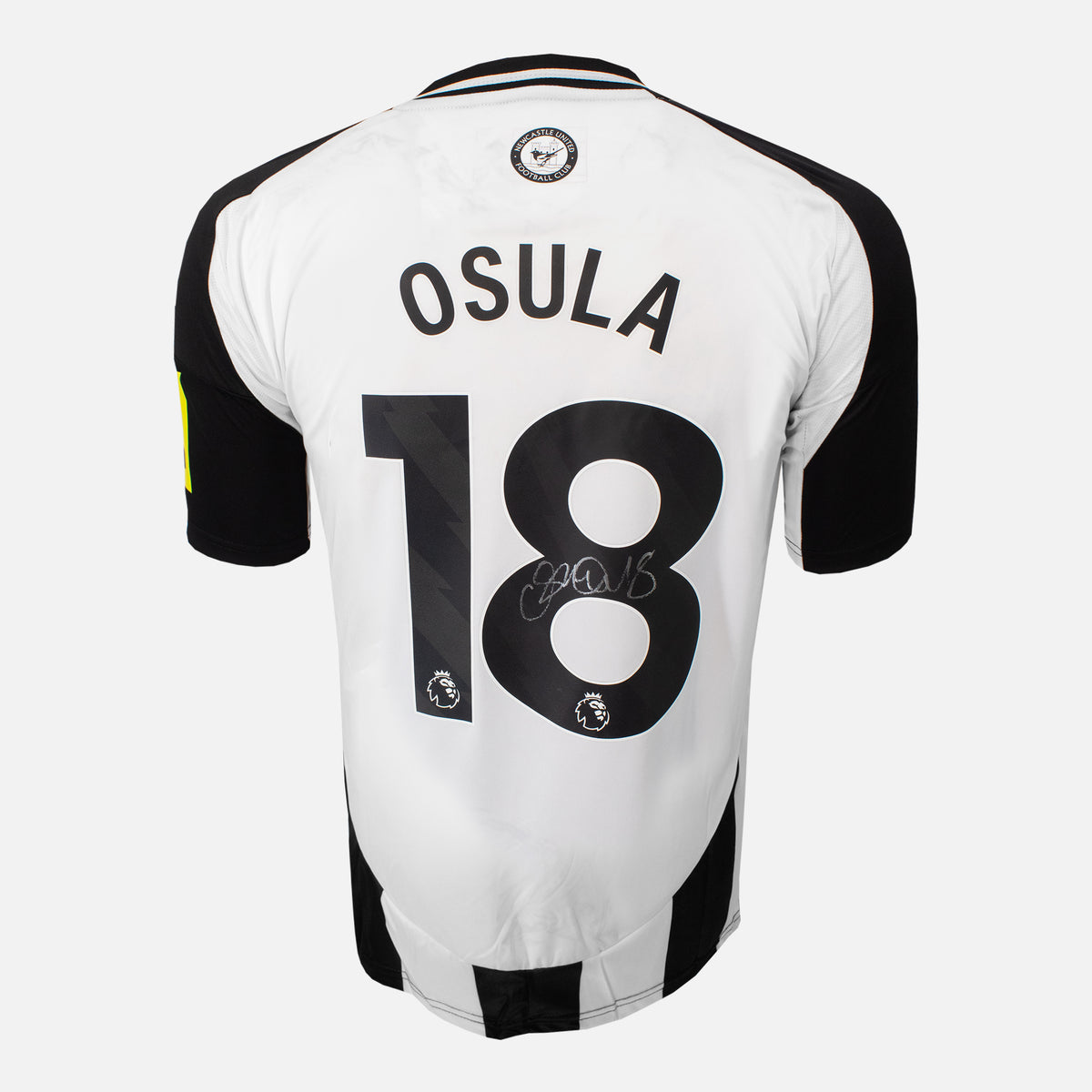 William Osula Signed Newcastle United Shirt 2024-25 Home [18] — Newcastle United signed shirt from the 2024 to 2025 season | The Vault