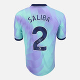 Framed William Saliba Signed Arsenal Shirt Third away [Lite]