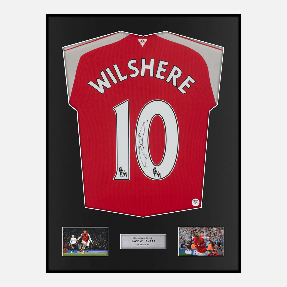 Framed Jack Wilshere Signed Arsenal Shirt 2015-16 Home [Classic] — Verified autograph with NFC and certificate | The Vault