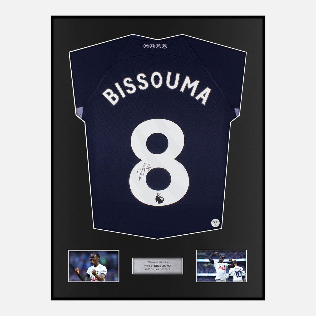Framed Yves Bissouma Signed Tottenham Hotspur Shirt 2023-24 Away [Classic] — Verified autograph with NFC and certificate | The Vault