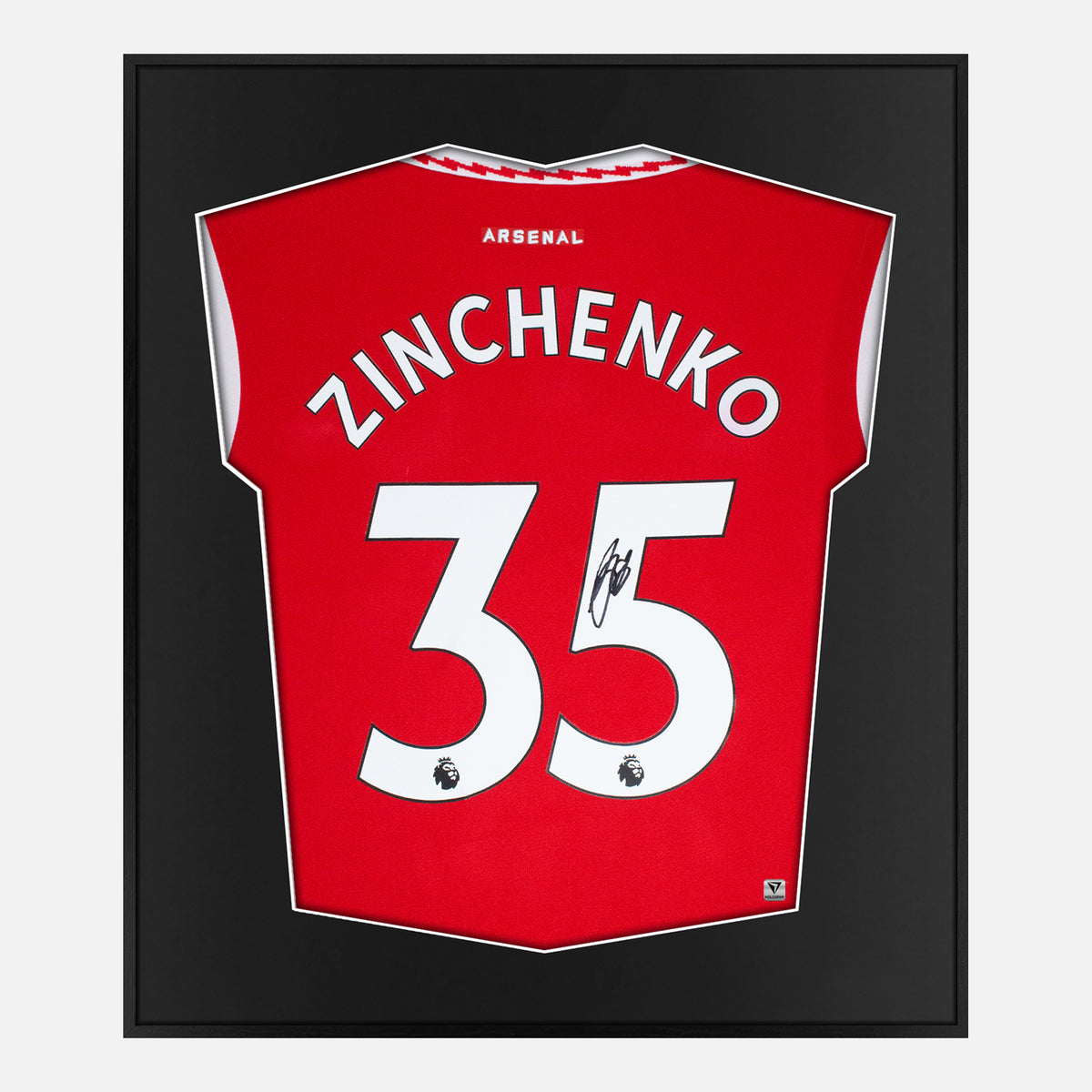 Framed Zinchenko Signed Shirt, Arsenal Home Red [Lite] — Authentic signature with NFC and COA | The Vault