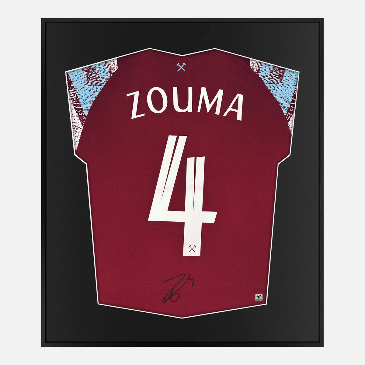 Framed Kurt Zouma Signed Shirt, West Ham Home [Lite] — Authentic signature with NFC and COA | The Vault