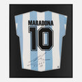 Framed Maradona Signed Shirt, Argentina Home, Number 10 [Lite]