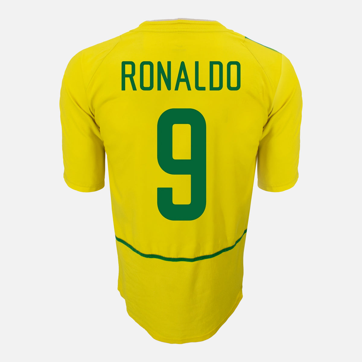 2002-04 Brazil Home Shirt Ronaldo 9 Nike [Excellent] S — Verified official Brazil shirt, condition graded | The Vault
