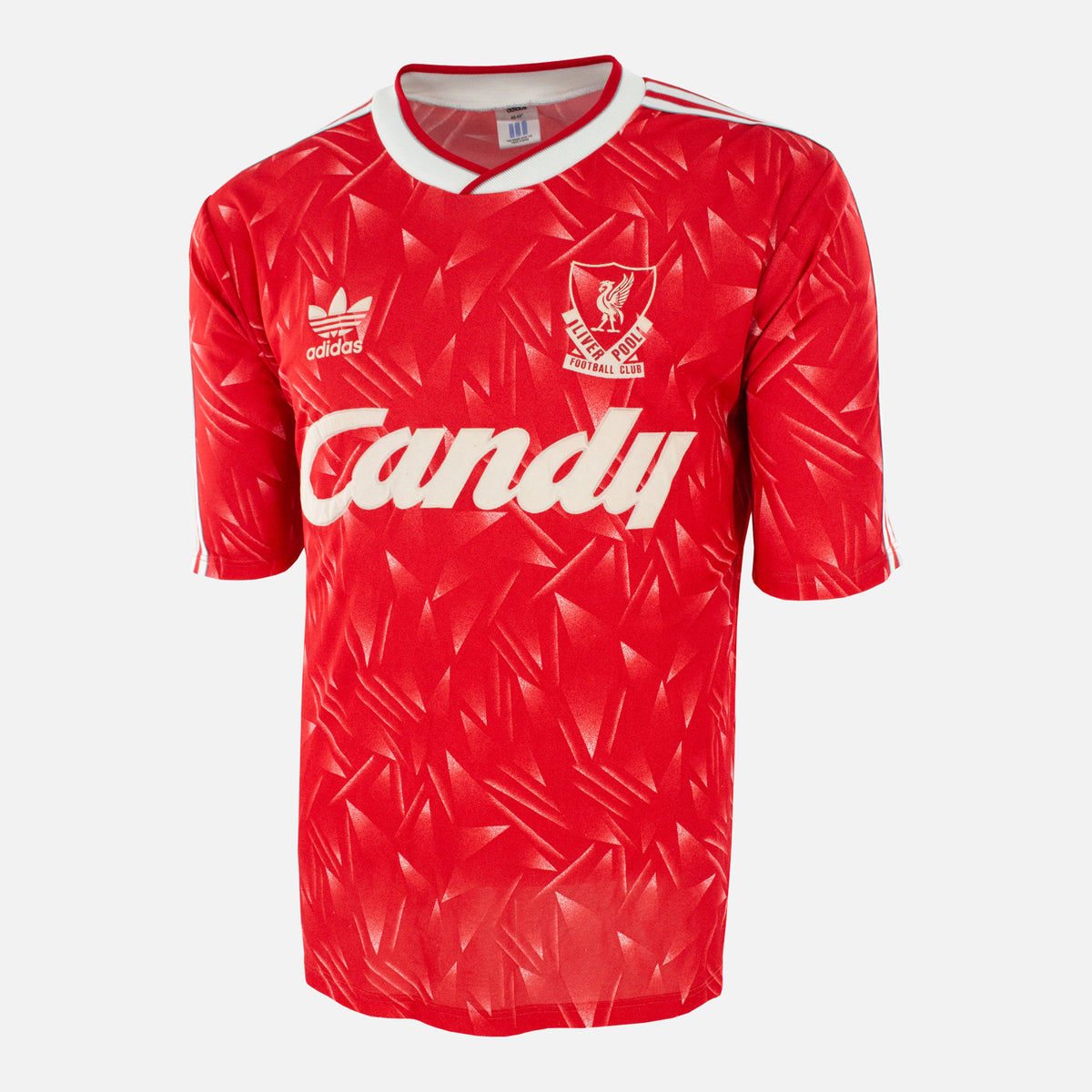 1989-91 Liverpool Home Shirt Candy [Excellent] L — Verified official Liverpool shirt, condition graded | The Vault
