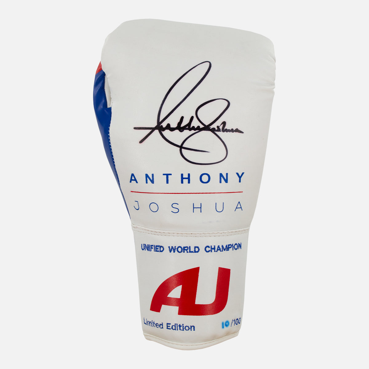 Anthony Joshua Signed White Boxing Glove [Unified World Champion] — Signed glove care and display | The Vault