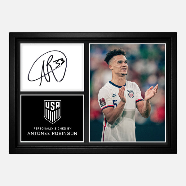 Framed Antonee Robinson Signed USA Photo Montage [A4] Clearance