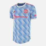2021-22 Manchester United Away Shirt Blue Player Authentic Jersey Football