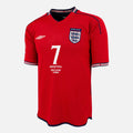 2002 England Away Shirt Beckham 7 World Cup v Argentina [Perfect] L