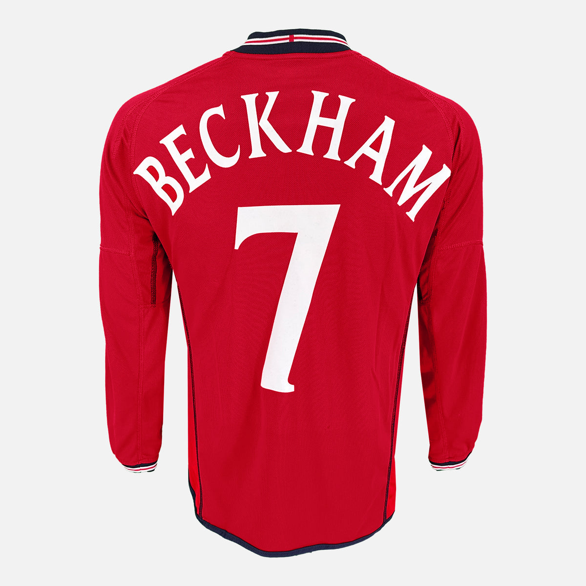 2002 England Away Shirt Beckham 7 long sleeve [Perfect] M — Verified official England shirt, condition graded | The Vault